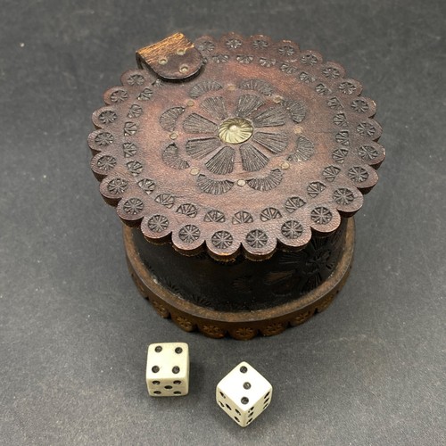 Dice tumberler tooled leather - dice,