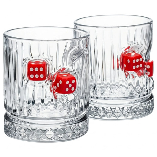 Dice crystal tumbler set 2 - tumbler,