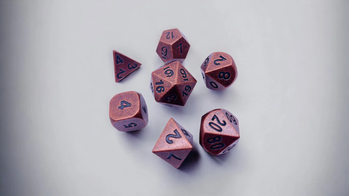 Dice antique copper metal - dice,